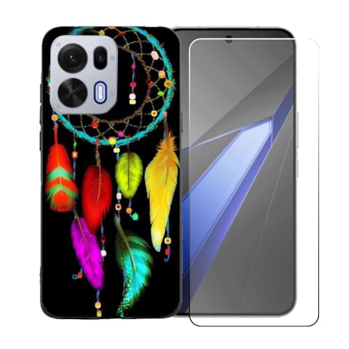 LCEHTOGYE �K�p OPPO Find X9S Pro 5G +�����K���X�X�N���[���v���e�N�^�[�p�P�[�X�A�K�p OPPO Find X9S Pro 5G (6,32")�ƌ݊����̂���u���b�N�\�t�gTPU�V���R���Q���P�[�X�ی�J�o�[ BST2