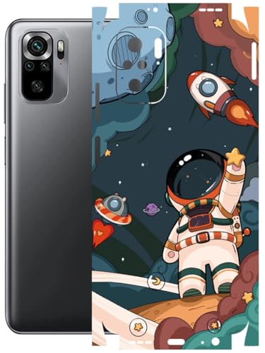 Image of AtOdds - Full Body Back Screen Guard Protector Film - Lamination Wrap Skin Sticker Compatible with REDMI Note 10 | Scratchproof Matte Finish (Space)