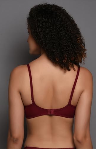 BRIELLE Women's Cotton Blend Lightly-Padded Wirefree Full Coverage T-Shirt Bras, Pack of 3 - Image 3