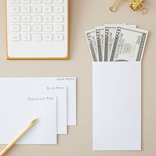 100 Pack Small Money Envelopes For Cash, Coins, Banks, Currency, And Budgeting (White, 3.5 X 6.5 In) #TOP1