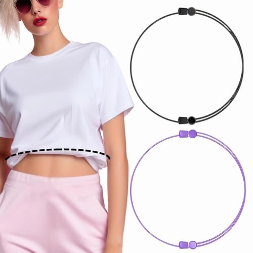 Cooswai Crop Tuck Adjustable Band - Crop Tuck Tool for Sweater and Shirt Tucky Belt To Crop Tops 2PCS