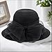 Haoohu Women's Church Derby Hat Wide Brim Bow Bucket Hat Wedding Dress Cap Fascinator Bridal Tea Party Headwear Black