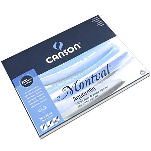 Bloco Aquarela Montval 300 g/m² Grain Fin A-4+ 24x32 cm com 12 Folhas Canson