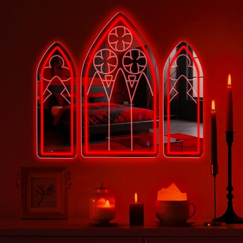 DUOLIYBC Gothic Neon Sign, Medieval Goth LED Mirror Sign Set,