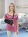 Post Surgery Shirt Women Shoulder Surgery Shirts Full Snap-Open Arm Shoulder Recovery Clothing-Chemo Clothing Women (X-Large, Light red-11)