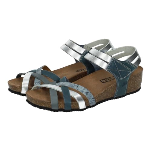 Sandales en cuir pour femme talon moyen Biosand contre les douleurs aux pieds