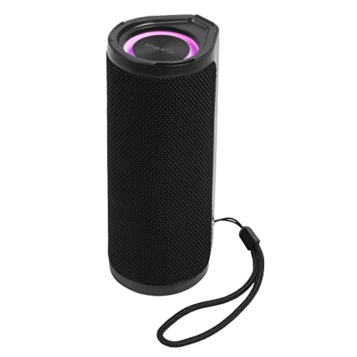 Reflex Active Party BT Stereo Speaker with passive Bass. Outdoor Shockproof and water proof speaker. 2 x 2.5 watt power output. Black Rubber paint finish with band logo
