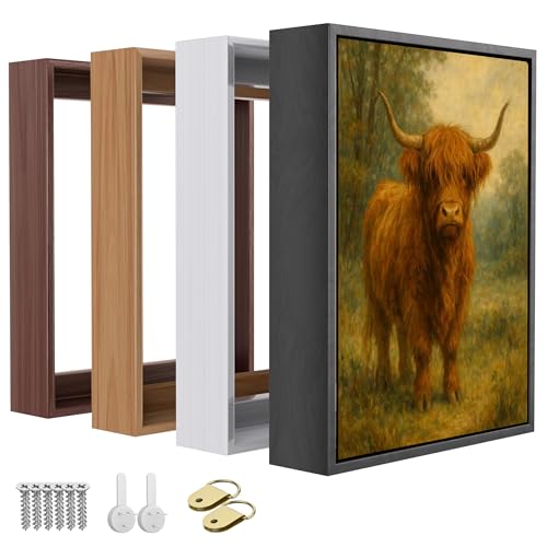 B.B.F MAKE Canvas Floating Frame, Wood-Look Floater Frames Kit for 1.25