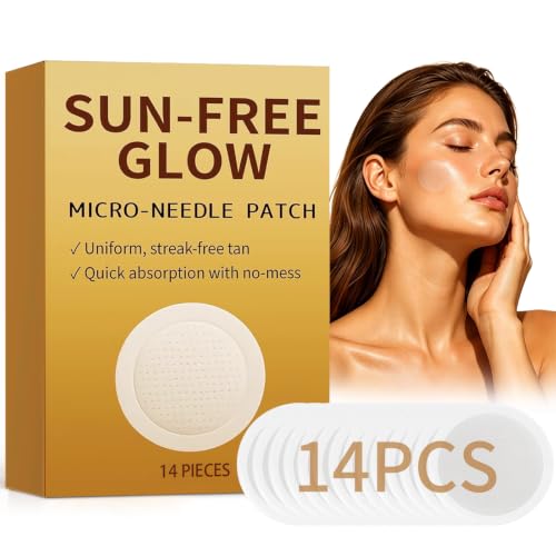 14PCS Tanning Patches, Sun-Free Glow Micro-Tip Self Tanner Strips, Sunless