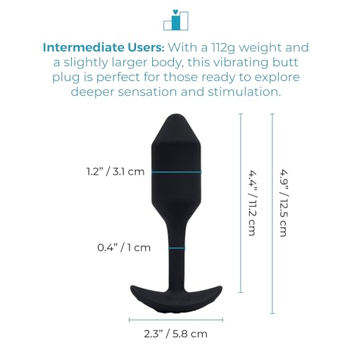 Image of b-Vibe Vibrating Snug Plug Black Medium, Sex Toys (Black /M)
