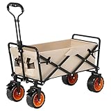 Carrito, mango ajustable plegable portátil, fuerte capacidad de carga, rotación de 360 grados, adecuado para camping, jardinería, picnic, compras