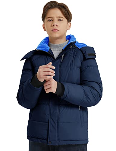wantdo Boy's Fleece Winter Coat Waterproof Puffer Jacket Warm Winter Jackets with Hood3