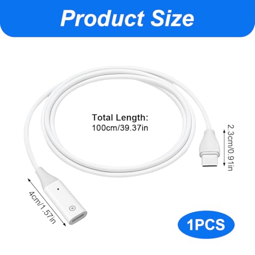 Image of Verilux 3.3 FT /1M C Type Charger Cable for iPad Pencil 1st Gen, Type C Male to Lighting Female for iPad 10 11 (A16), Support Bluetooth Pairing USB C Charger, Plug and Go with Light Indicator