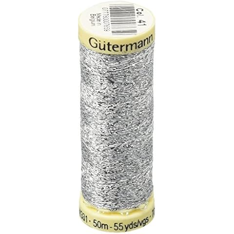 Gutermann Silver Metallic Sewing Thread 50M Cover
