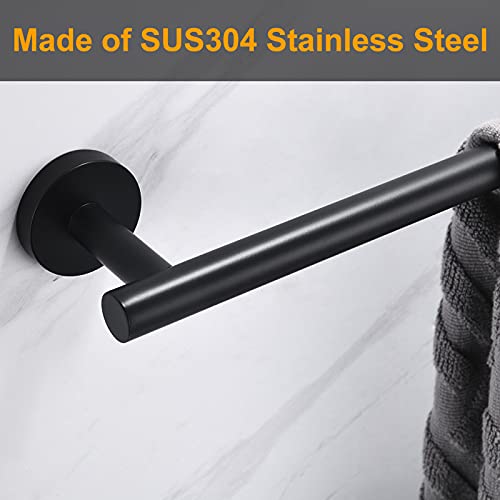 Nolimas Matte Black Bath Hand Towel Bar Single Bars Towel Rack Rod Classic Wall Mounted Stainless Steel Bathroom Towel Bar Toilet Kitchen Towel Shelf Single Layer,9Inch #TOP6