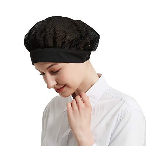 image for Cityelf 6 Pack Adjustable Chef Cap Mesh Cooking Hats Food Service Hair