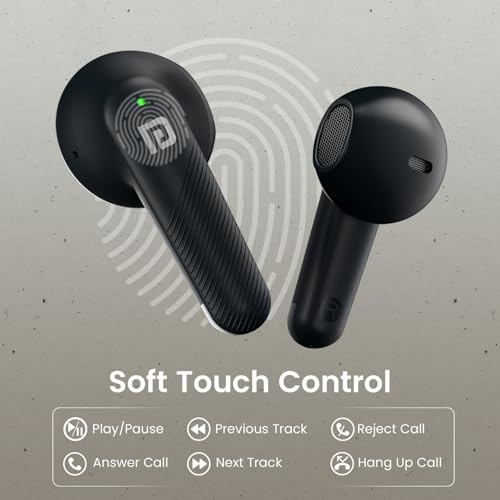 Portronics Harmonics Twins S18 in Ear TWS Earbuds with 30H Playtime, in Built HD Mic, Game/Music Mode, 13mm Dynamic Driver, Low Latency, Touch Control, Type C Fast Charging, Light Weight(Black) view 2
