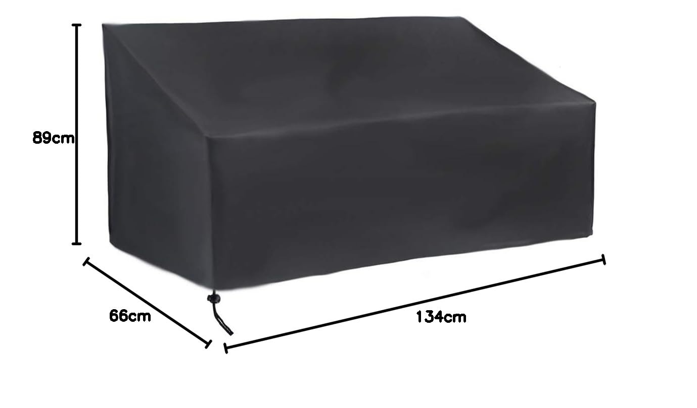 Gartenbank Abdeckung 210D - Wasserdichte Schutzhülle Für 2-Sitzer Bank Bis 134x66x89cm
