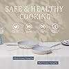 CookinCraze Ceramic Cookware Set, Pots and Pans Set Nonstick with Lid PFAS & PFOA Free, Induction Compatible Oven Safe Up to 500°F Even Heat Distribution, Light Cream #5