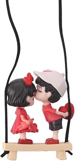 Cute Swinging Couple Pendant Car Hanging, Cartoon Standing Couple Rear View Mirrior Hanging Boy and Girl Lovers Rear View Mirrior Hanging Pendant, Car Interior Charm Decorations