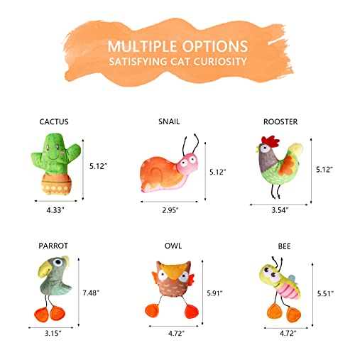 Rbtuboshu 6 Pack Kitten Catnip Toys Forest Series Cat Toys For Indoor Cats Cat Teething Chew Toys Kitten Interactive Toys For Cat Lover Soft & Durable Boredom Relief #TOP1