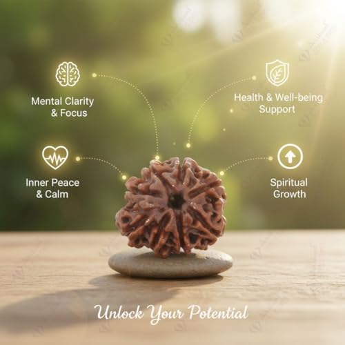 Image of Arihant Gems & Jewels 8 Mukhi Faced Rudraksha | Natural & Certified | Astrological Benefits | Positive Energy | Unisex for Men & Women (Nepali Rudraksha)