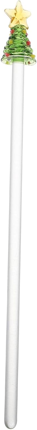 Christmas Tree Glass Swizzle Sticks Xmas for Drinks and Coffee