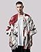 MFCT Japanese Streetwear Fashion Men's Lightweight Red Monster Graphic Kimono (Black, Large)