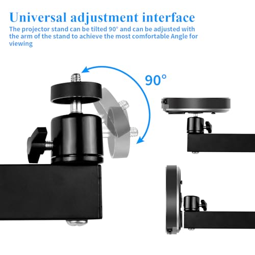 letuxaamz Projector Stand Beamer Halterung Wand, Metallhalter Multi-Winkel Verstellbare Projektorhalterung Anzug für Projektor/Überwachungsbügel mit 1/4-Zoll-Schraubschnittstelle Gelenkarm Halterung