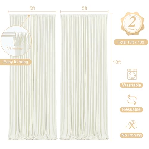 Cortinas de Fondo Marfil 10x10ft con Luces para Fotografía miniatura 3