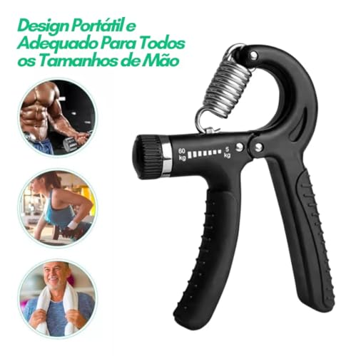 Hand Grip Fortalecedor Braços Antebraços Mãos Punho Pulso Resistente Regulável 5 a 60kg (CORES SORTI