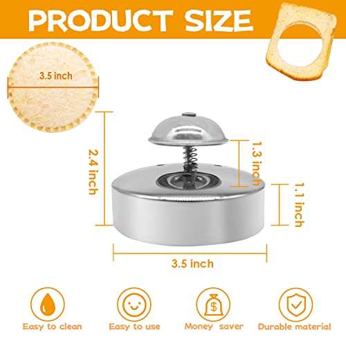 KAYCROWN Sandwich Cutter and Sealer, Sandwich Maker for Kids, Bread Sandwich Decruster,Stainless Steel Pancake Maker DIY Cookie Cutter for Boys & Girls Lunch and Bento Box, Pack of 2