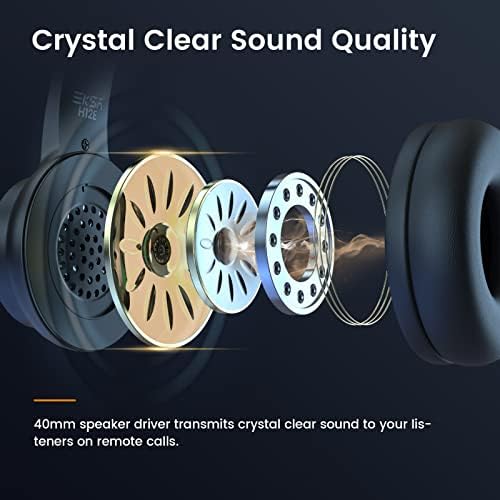 EKSA H12 Computer Headset with Microphone, 3.5mm Wired Crystal Sound Headphone, with Volume and Mute Control, for PC/Mac/Laptop, Comfort-fit for Home/Office/Remote Learning