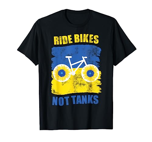 Ride Bikes Not Tanks - Bandera de Ucrania para amantes de las bicicletas Camiseta