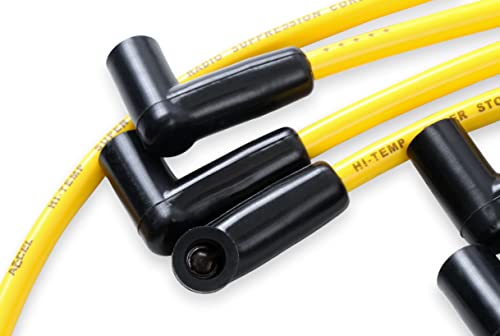 Accel 4048 Spark Plug Wire Set - 8Mm - Yellow With Hei Stock Style Boots #TOP4