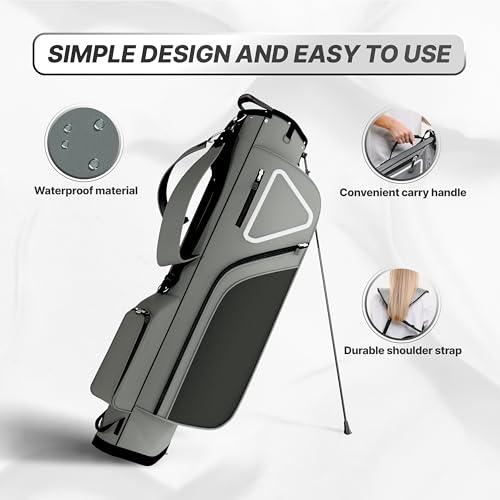 image for AK System Ultra-Lite Golf Stand Bag - 3 Lbs, 4 Way Divider Portable Go