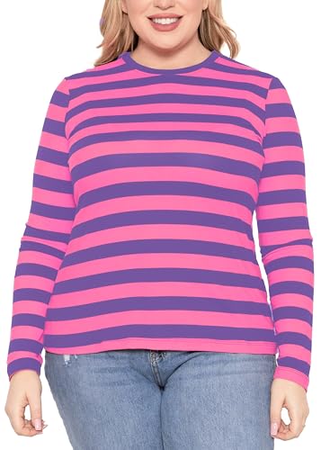 STRETCH IS COMFORT Women’s Long Sleeve Lay Flat Crew Neck Tee | Everyday Top | Plus & Regular Sizes S-5X