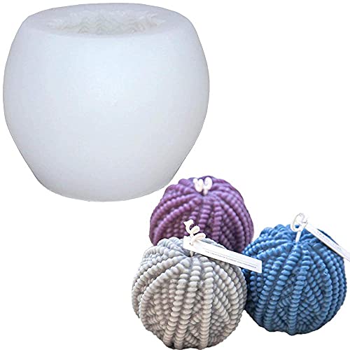 Forma de Vela Hilo de Tejer Bola de Hilo 3d Molde de Silicona EsféRico para Hacer Velas Diy DecoracióN Del Hogar ArtesaníA -A Cover