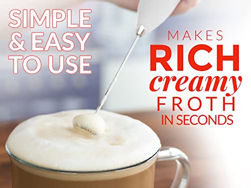 Zulay Powerful Milk Frother Handheld Foam Maker for Lattes - Whisk Drink Mixer for Coffee, Mini Foamer for Cappuccino, Frappe, Matcha, Hot Chocolate by Milk Boss