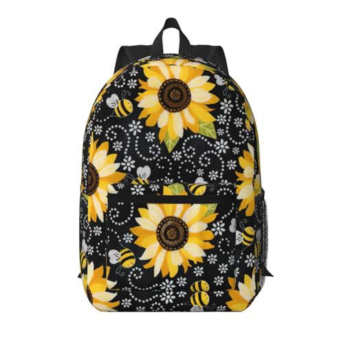 Sac à dos de voyage motif tournesol 43,2 cm noir pour ranger vos affaires facilement