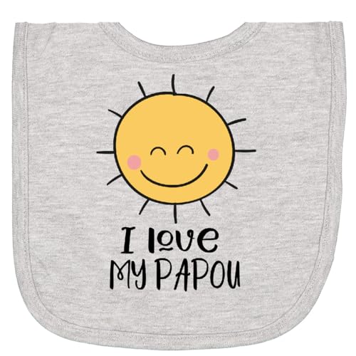 inktastic Happy Sunshine I Love My Papou Grandchildren Gift Newborn Bib