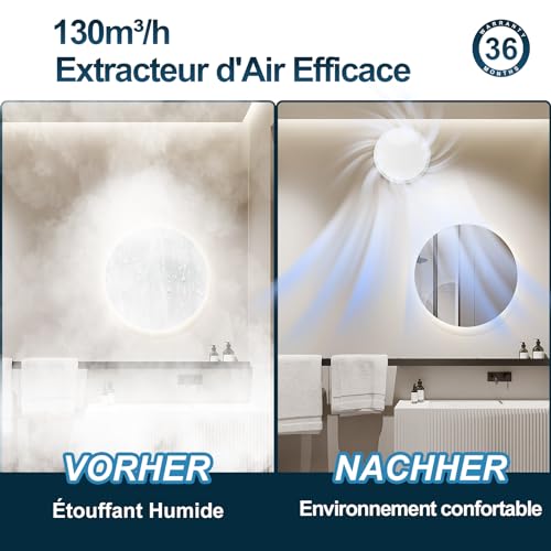 Extracteur d'air 100mm silencieux pour éliminer l'humidité de la salle de bain et des tentes - 4