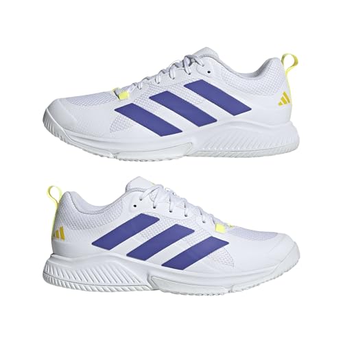 adidas Herren Court Team Bounce 2.0 Shoes, FTWR White/Solar Purple/Solar Lemon, 40 2/3 EU – Ansicht 6