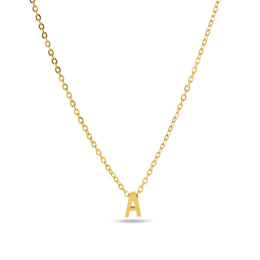 palmonas 18k Gold Plated Small Letter Necklace for Women - Gift for Girls & Women | Waterproof & Anti-Tarnish Necklace (Initial A)-picture-35