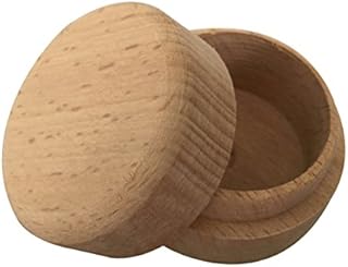 BESTOYARD Round Wooden Ring Box, Mini Storage Box, Rustic Jewellery Container Case for Weddings