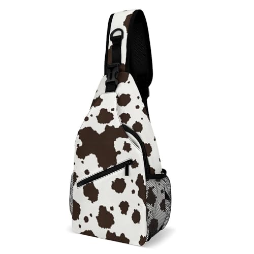 Sac de poitrine empreinte de vache décontracté et compact pour vos sorties quotidiennes