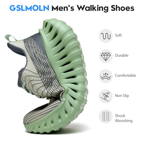 Image of GSLMOLN Walking Shoes for Men Casual Shoes Breathable Lightweight Walking Sneakers for Workouts & Gym Cushioned Flexible Mens Shoes Training Fashion Sneakers