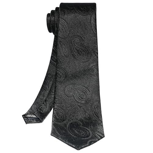 Image of 5PCS Mens Silk Designer Tie, Pocket Square, Cufflinks, Drilled Tie Ring and Lapel Pin Set for Wedding Groom Party