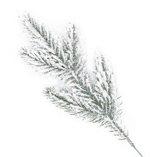 10Pcs Frosted Artificial Pine Needles Branches 9.5 Inches Christmas Fake Snowy Pine Picks Twigs Winter Sprays Greenery Stems For Christmas Tree Diy Garlands Wreaths Crafts Home Holiday Decorations #TOP3