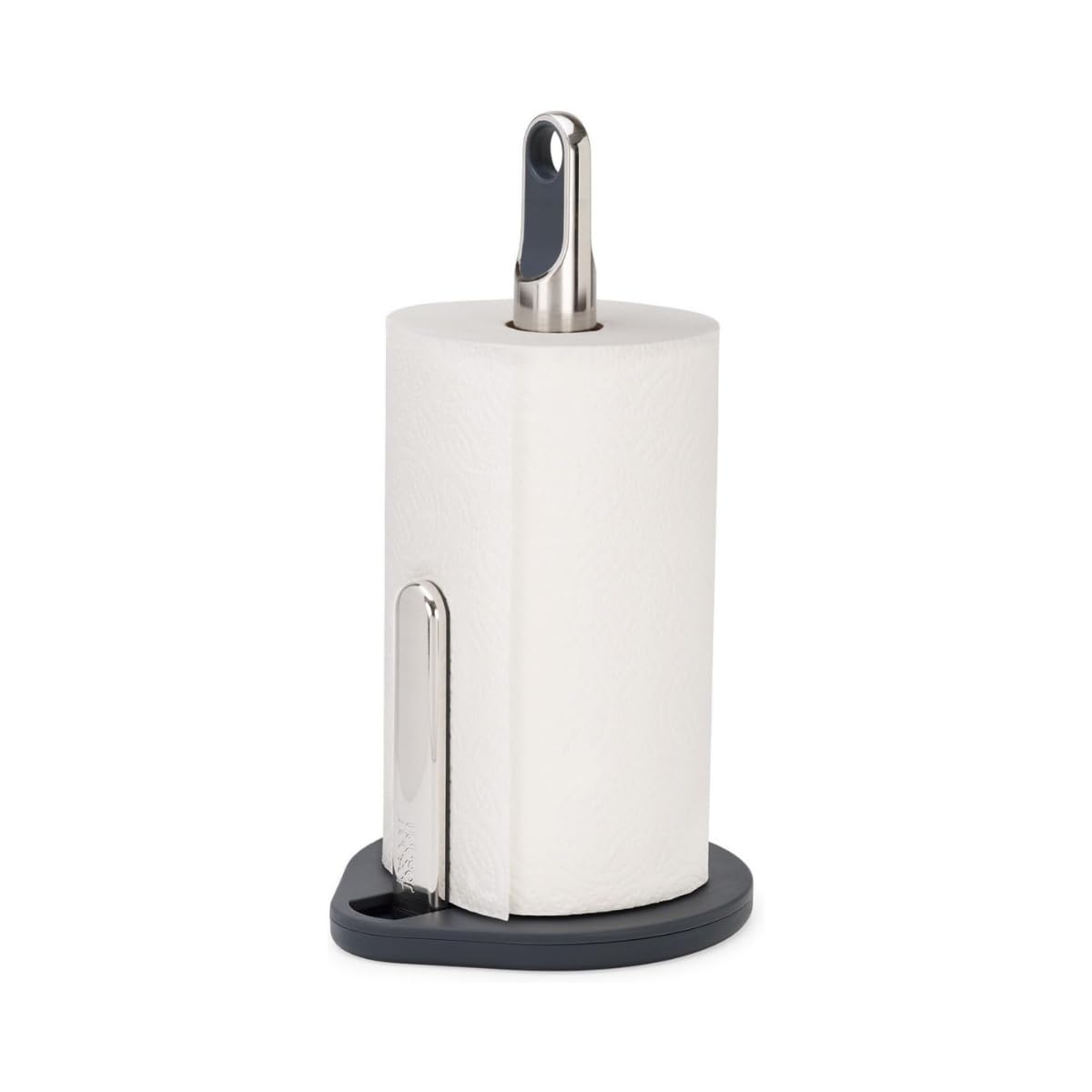 Joseph Joseph Hold Kitchen Roll Holder, Spring Tension Arm, One-Handed Tearing, Weighted Base, Non-Slip, Fits 140mm Rolls
